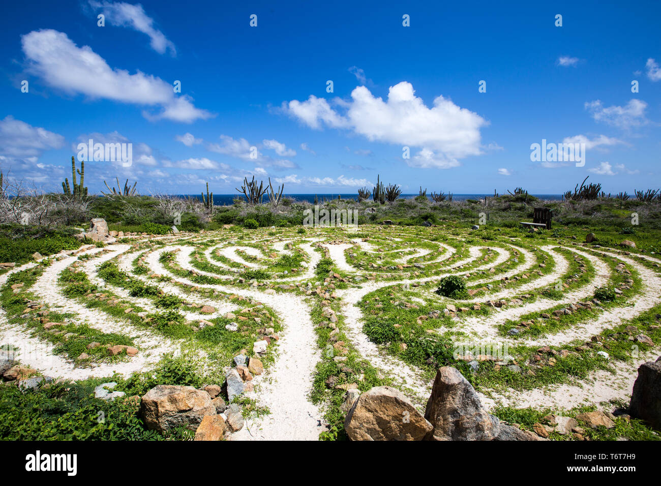Alto Vista Church grounds on the island of Aruba Stock Photo