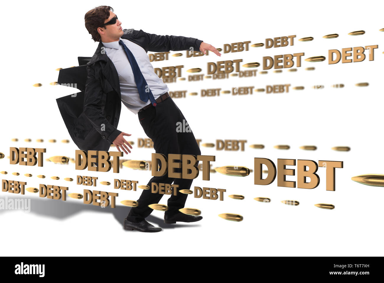 Business concept of debt and borrowing Stock Photo