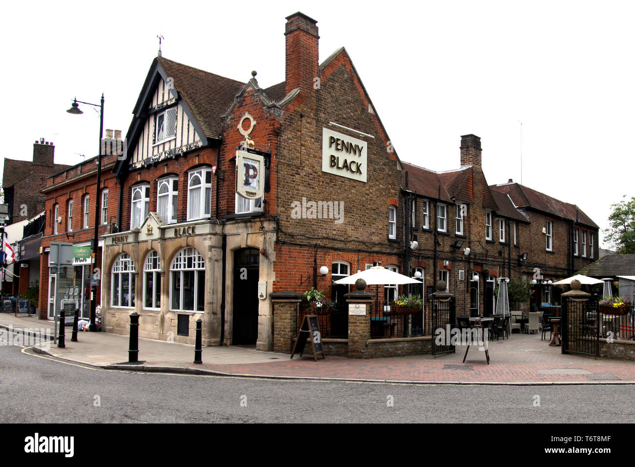 Leatherhead, Surrey, UK The Penny Black public house in Leatherhead Town centre, a Surrey pub