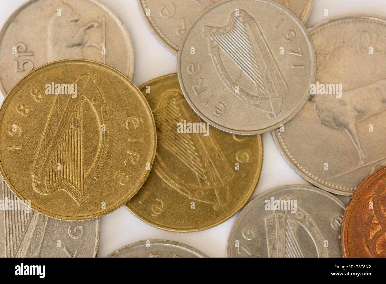 Various coins from Ireland Stock Photo Alamy