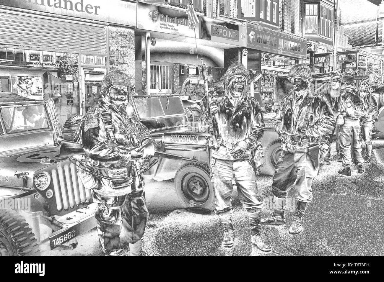 Colwyn Bay Forties Festival, Wales. Images have a Chrome effect Stock Photo