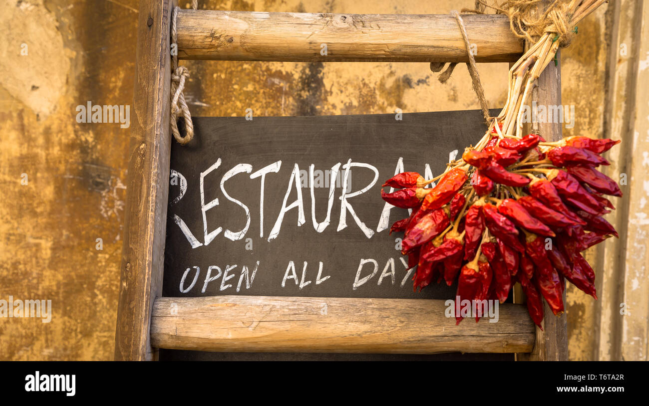 Italian Restaurant Blackboard Stock Photo