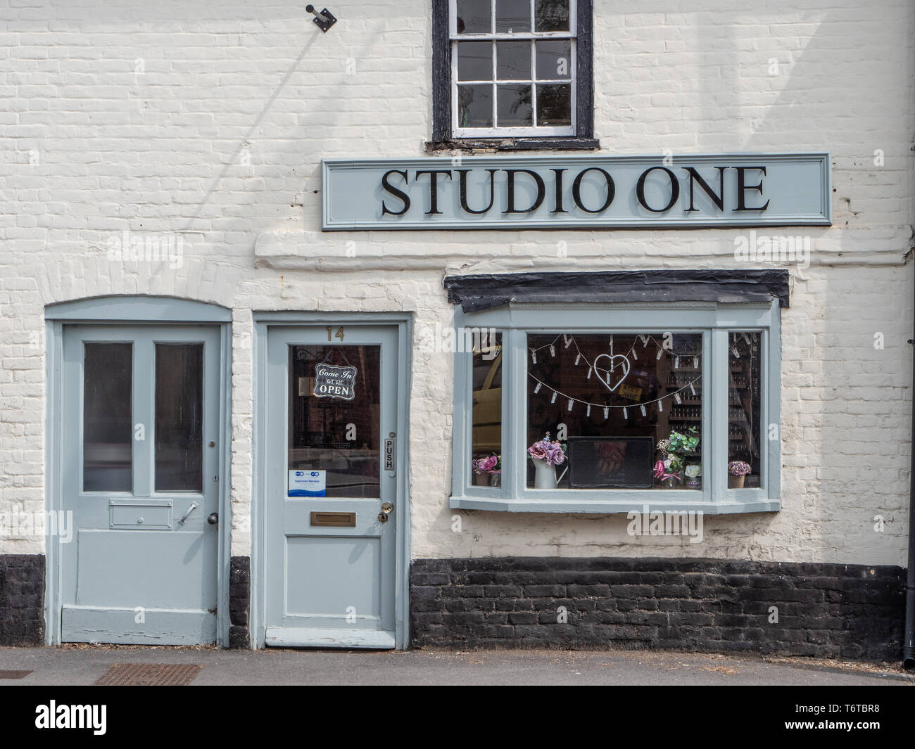 Shop front, Studio One on West Street, Wilton, Salisbury, Wiltshire, UK. Stock Photo