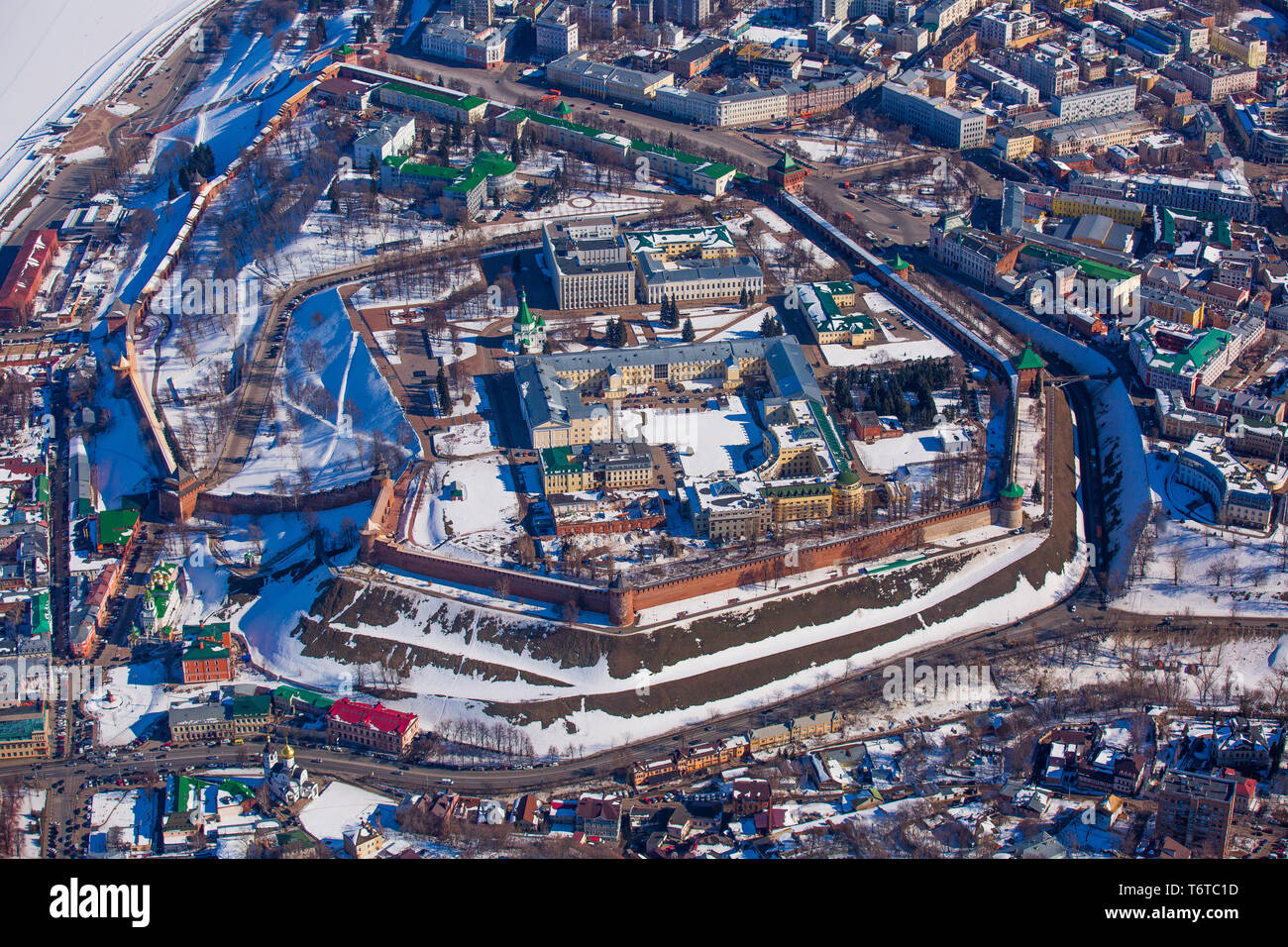 aerial view of the Nizhny Novgorod Kremlin Stock Photo