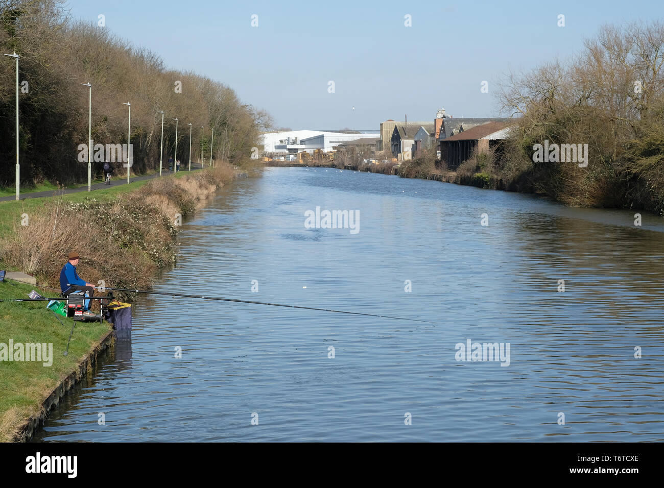 Fishing on the Gloucester and Sharpness Canal Stock Photo Alamy
