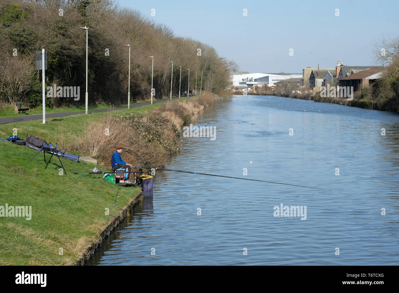 Fishing on the Gloucester and Sharpness Canal Stock Photo Alamy