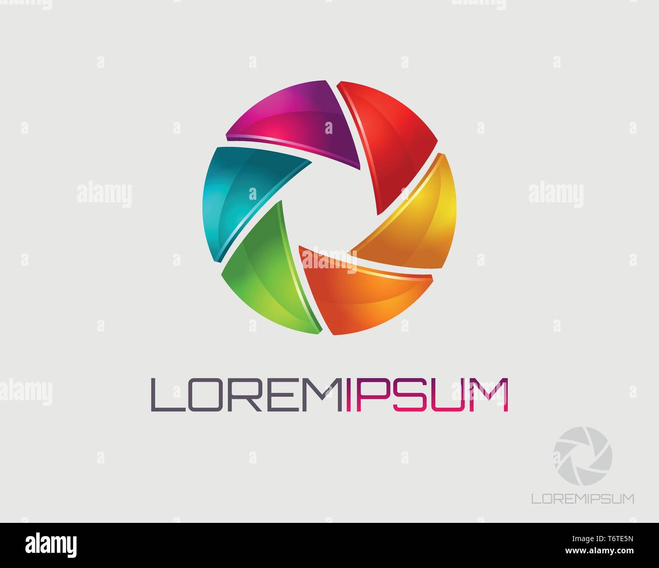 Photo logo template. Colorful diaphragm icon. Vector illustration. Stock Vector