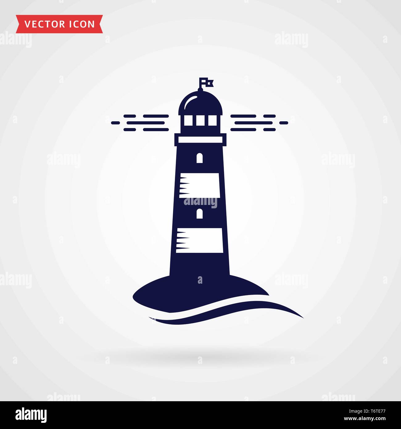 Lighthouse icon isolated on white background. Vector symbol. Stock Vector