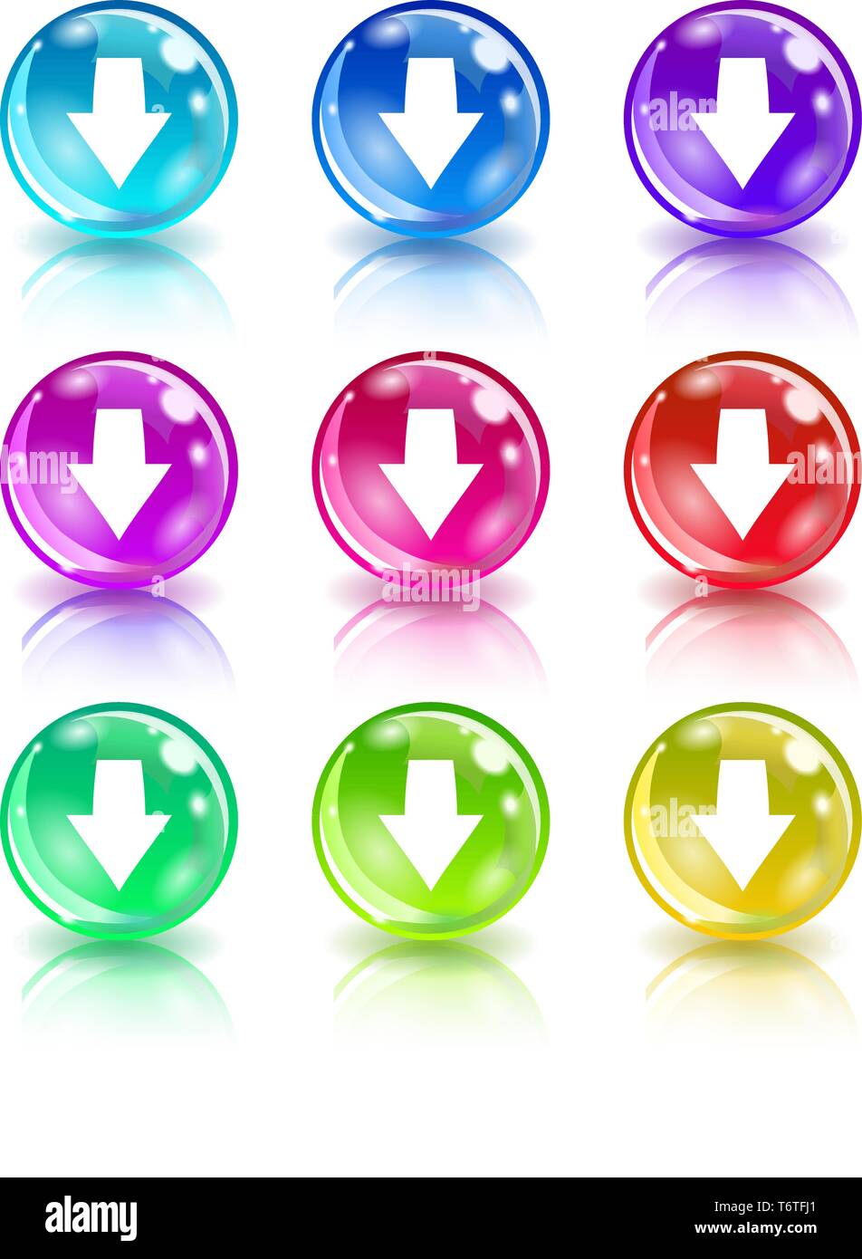 Set of colorful icons with arrows on white background Stock Vector ...