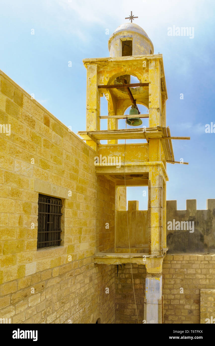 View of the bell tower of Jews Palace church in Qasr el Yahud Stock Photo