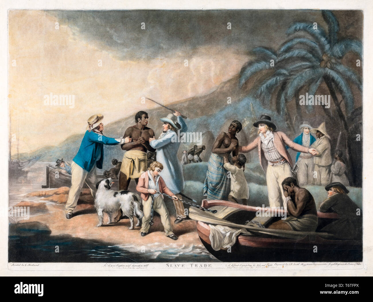 The Slave Trade, print made by John Raphael Smith, after painting by George Morland, 1791 Stock Photo