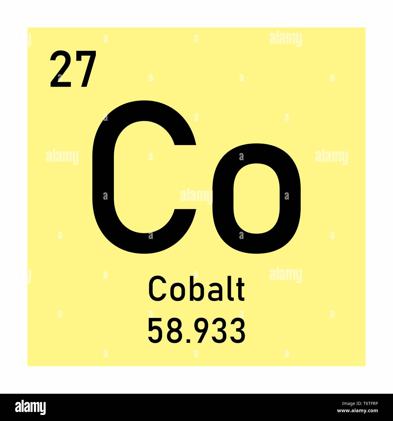 Periodic table element Cobalt icon on white background Stock Vector