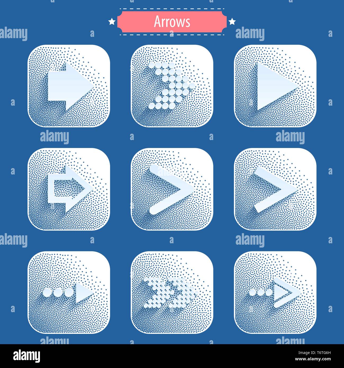Arrows icons in modern style. Stock Vector