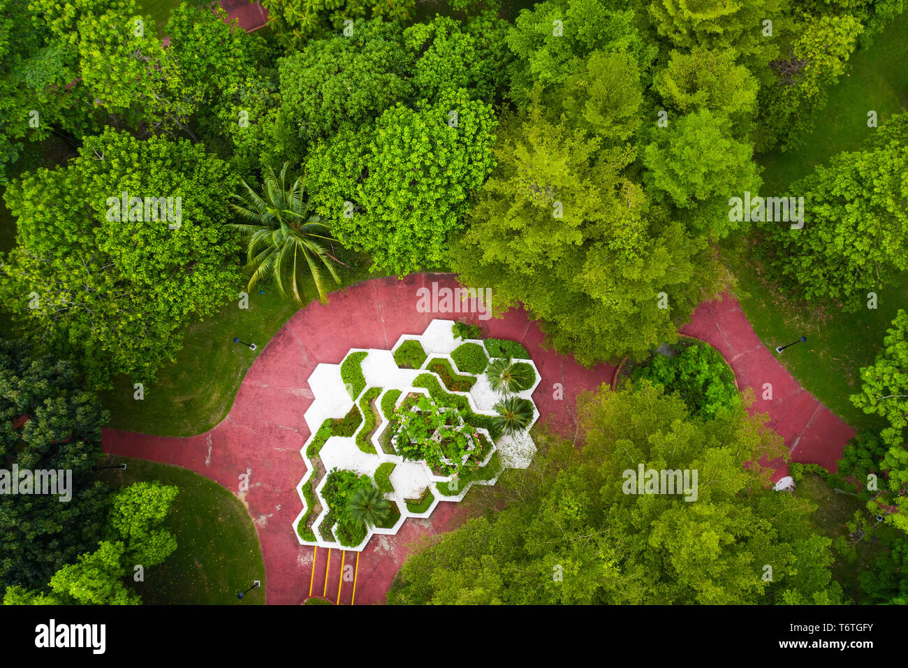 Aerial view of a garden. Stock Photo