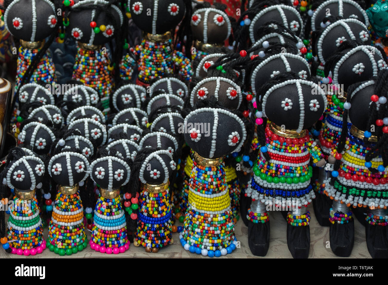 African dolls, Greenmarket Square, Cape Town, South Africa, 2018 Stock