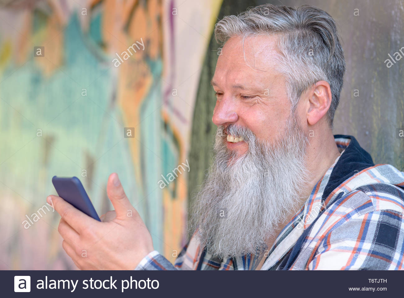 Mature Attractive Grey Haired Man With A Beard Stock Photo