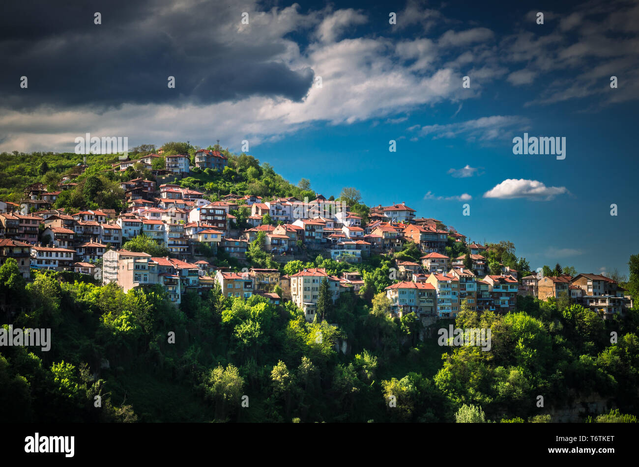 Veliko Tarnovo town, Bulgaria. The old city is located in north central of Bulgaria Stock Photo