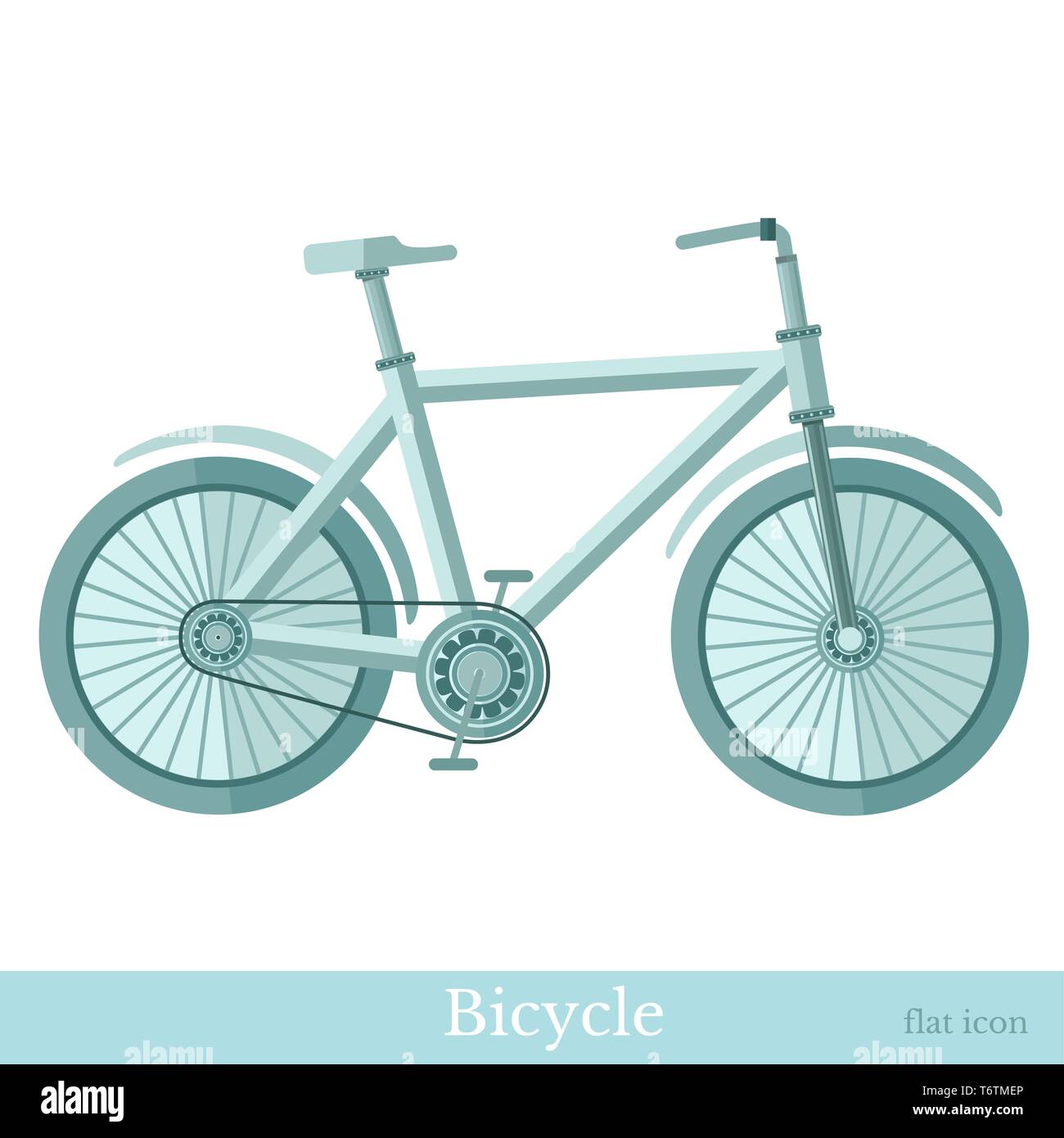 flat icon bike isolated on white Stock Vector