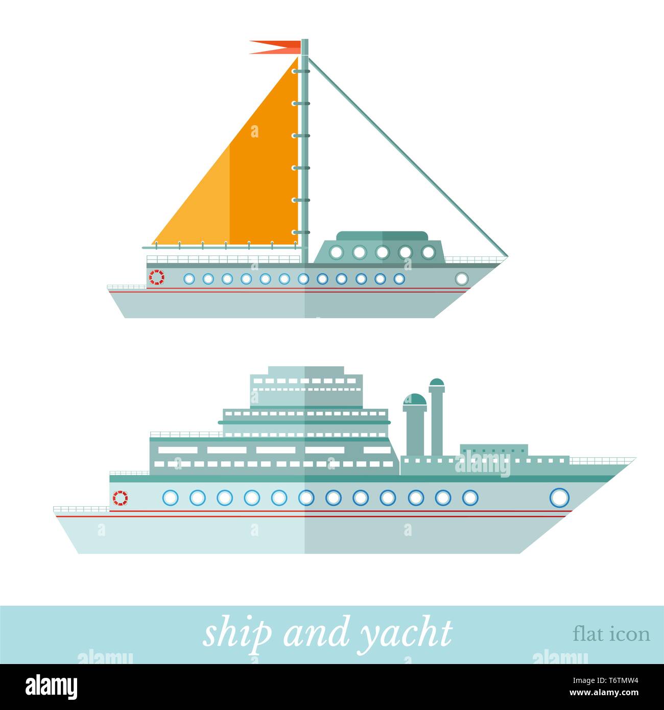 flat icon ship and yacht on white Stock Vector Image & Art - Alamy
