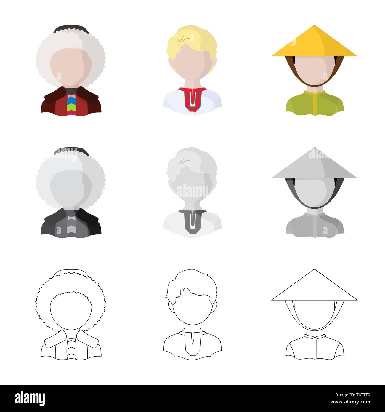 Isolated object of imitator and resident icon. Collection of imitator ...