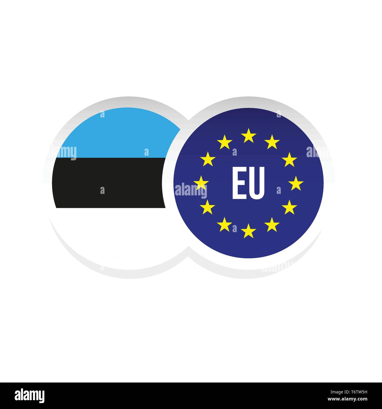 Estonia European union badge flag Stock Vector