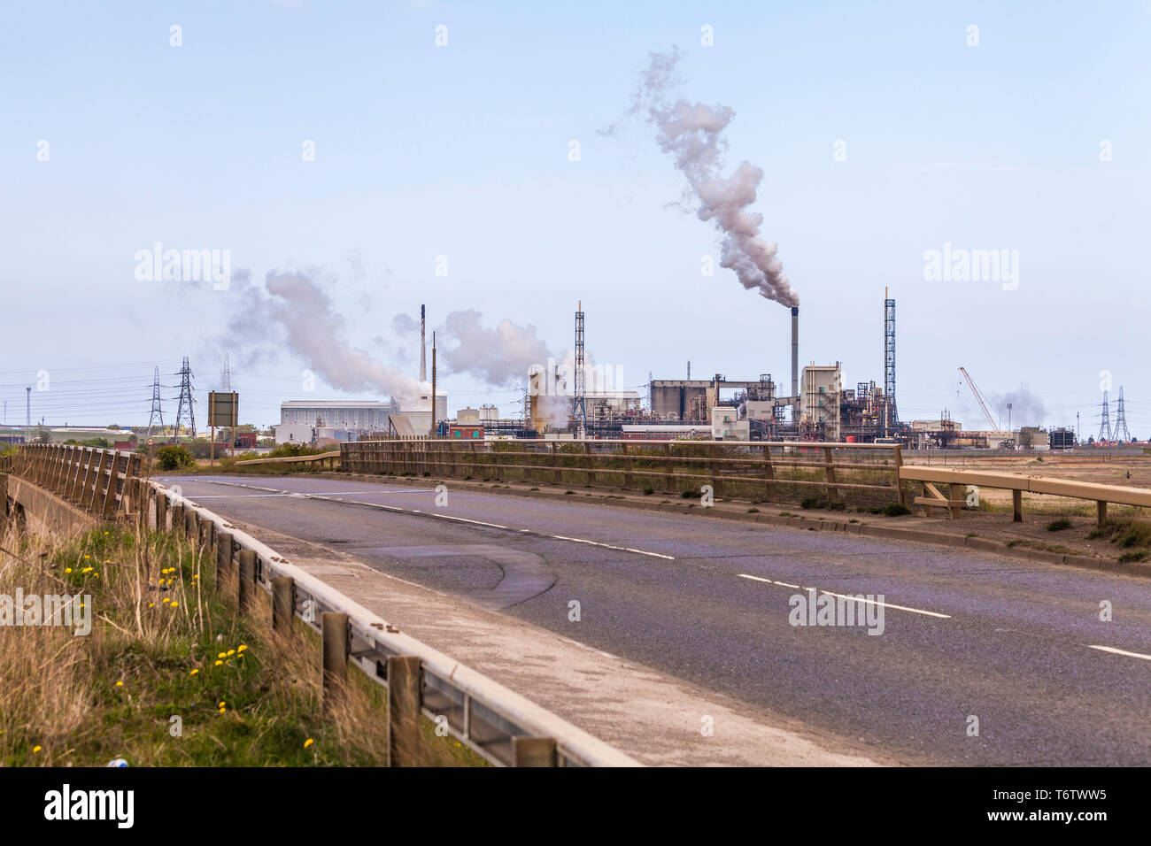 The industrial skyline of Greatham ,Hartlepool,England,UK Stock Photo