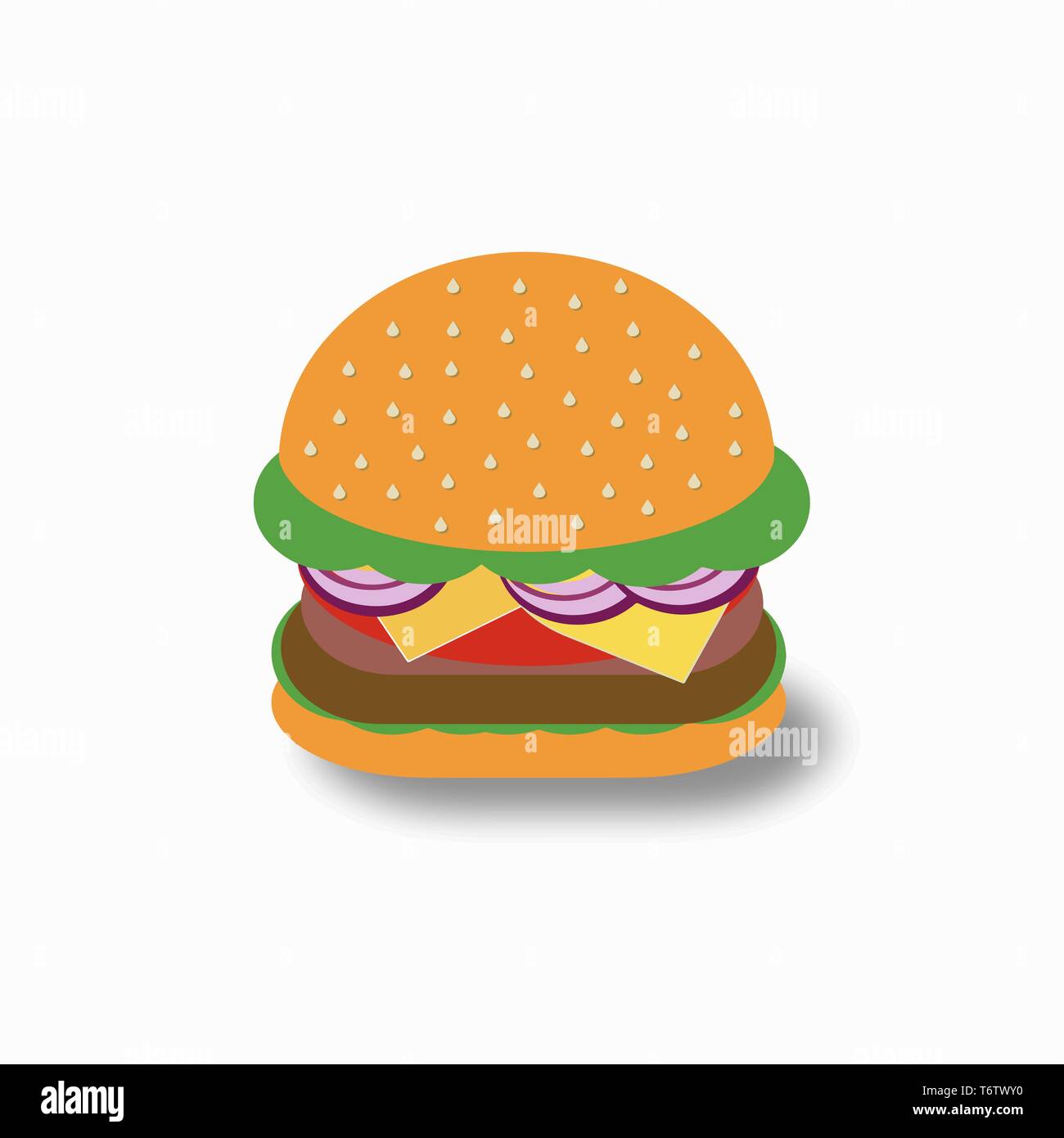 vector beautiful delicious food burger cheeseburger sandwich with chicken  salad cheese and rolls on a white background for restaurant menu logo and  ad Stock Vector Image & Art - Alamy