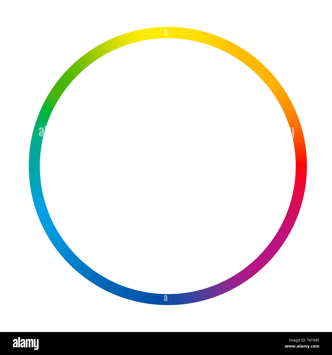 Gradient color ring. Rainbow colored thin circle - illustration on white background. Stock Photo