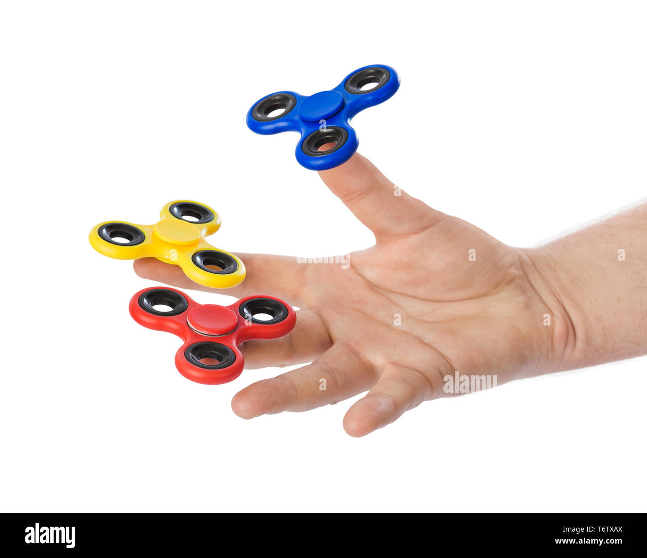 Spinners in hand Stock Photo Alamy