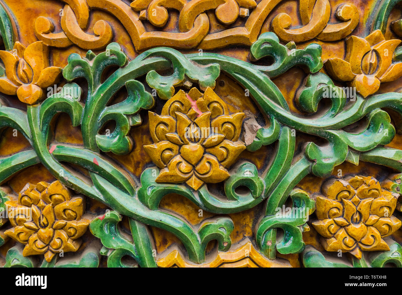 Abstract chinese floral pattern - wall background Stock Photo - Alamy