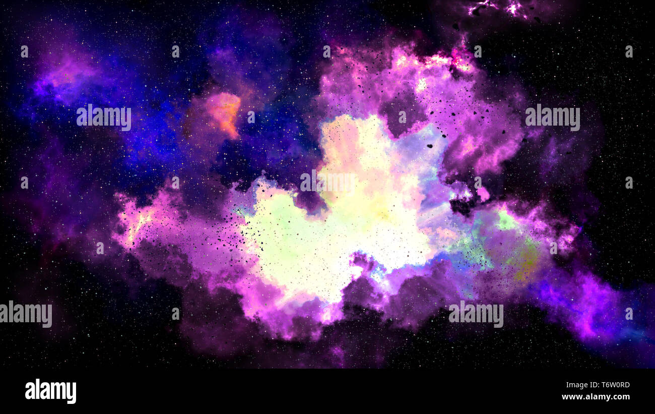 Universe filled with stars, deep space nebula and galaxy Stock Photo ...