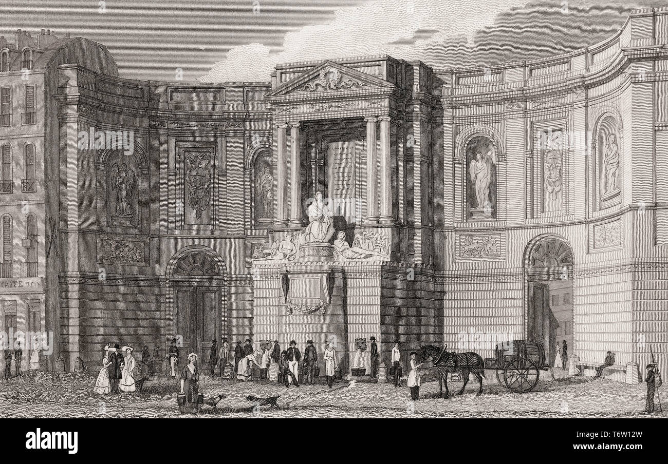 The Fontaine des Quatre-Saisons, Paris, antique steel engraved print, 1831 Stock Photo