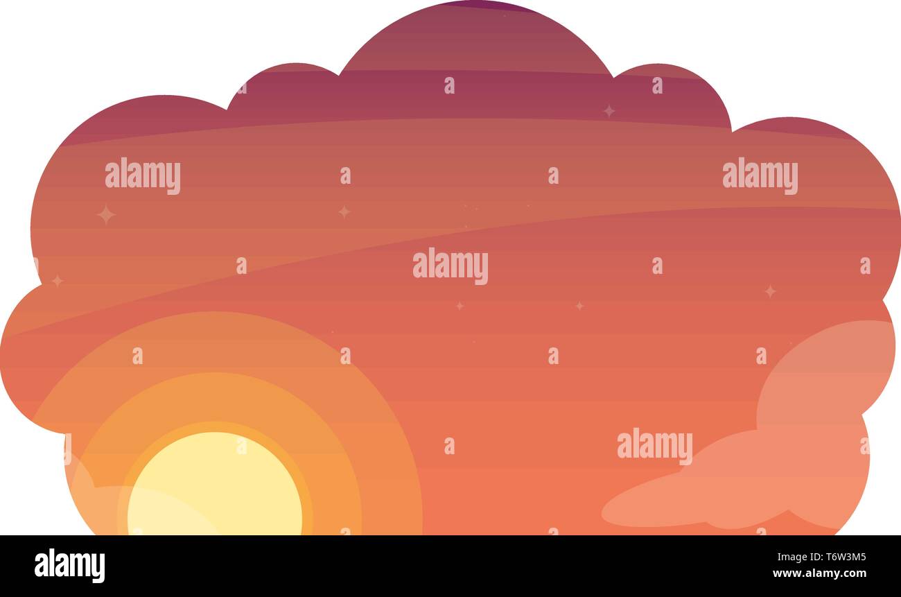sky sunset beautiful scene vector illustration design Stock Vector ...