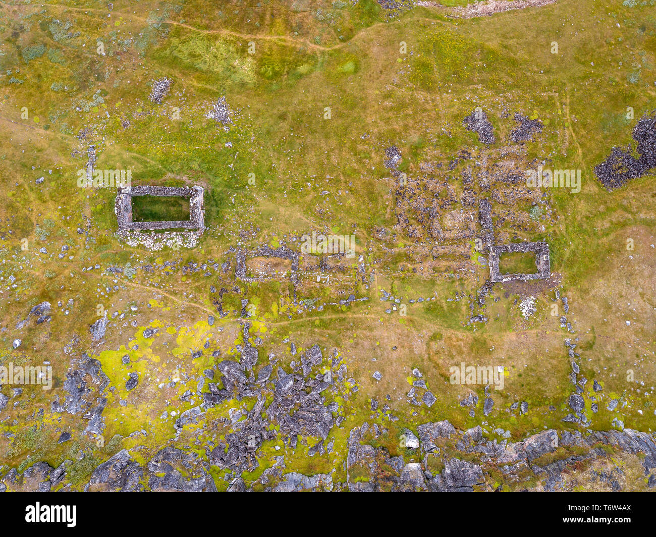 Igaliku ancient Norse ruins at Gardar, South Greenland Stock Photo
