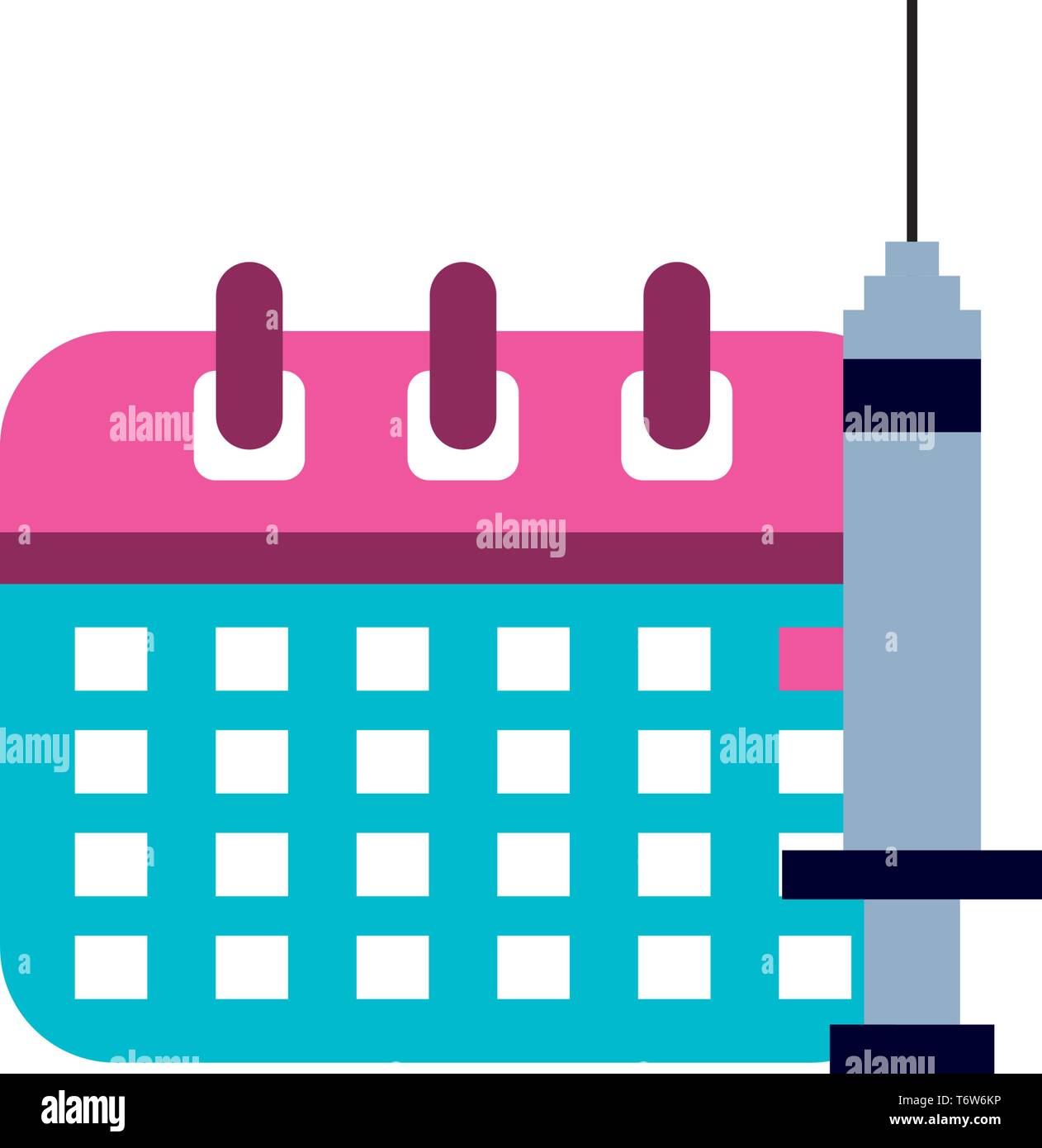 calendar reminder with medical injection vector illustration design ...
