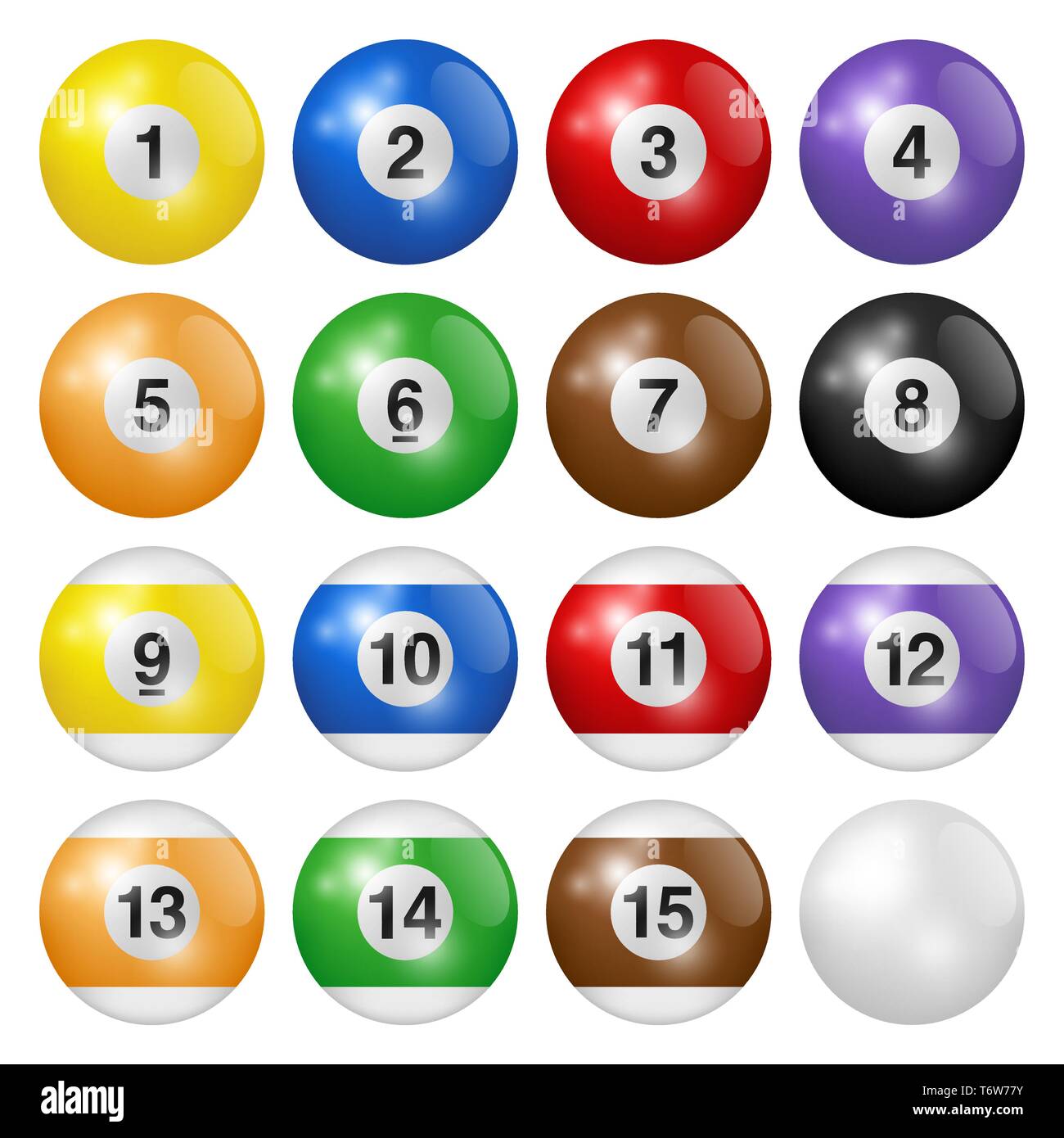 Billiard balls isolated on white background. High quality