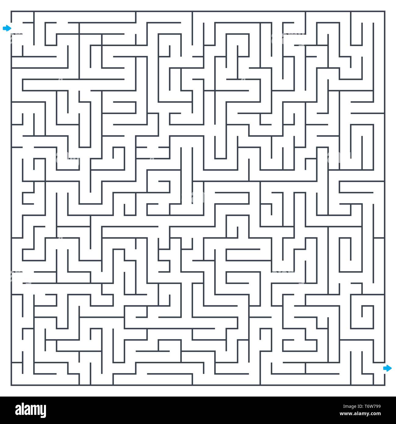 Maze, labyrinth, vector illustration. Square maze. High quality vector. Stock Vector