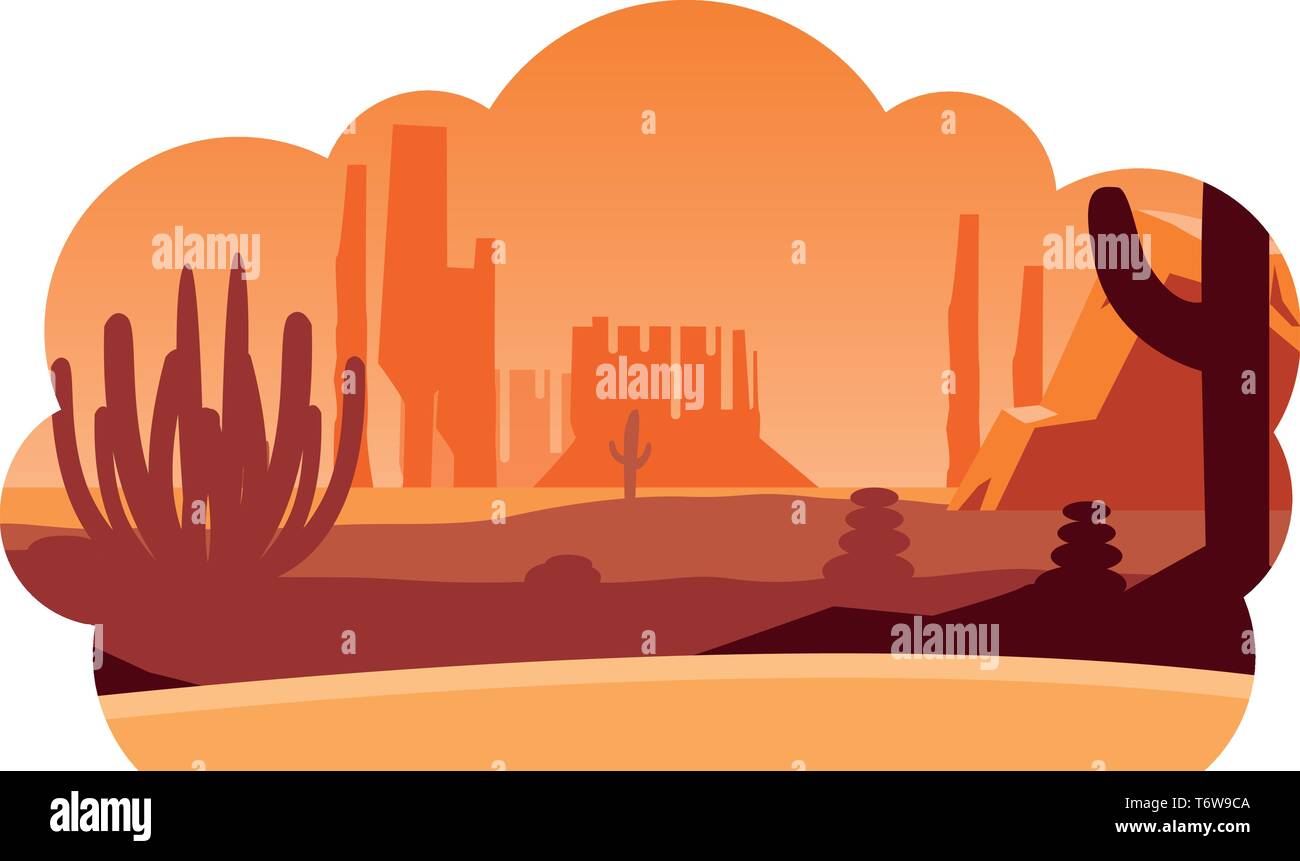 beautiful desert landscape scene vector illustration design Stock ...