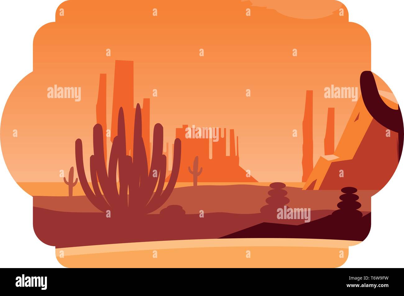beautiful desert landscape scene vector illustration design Stock ...