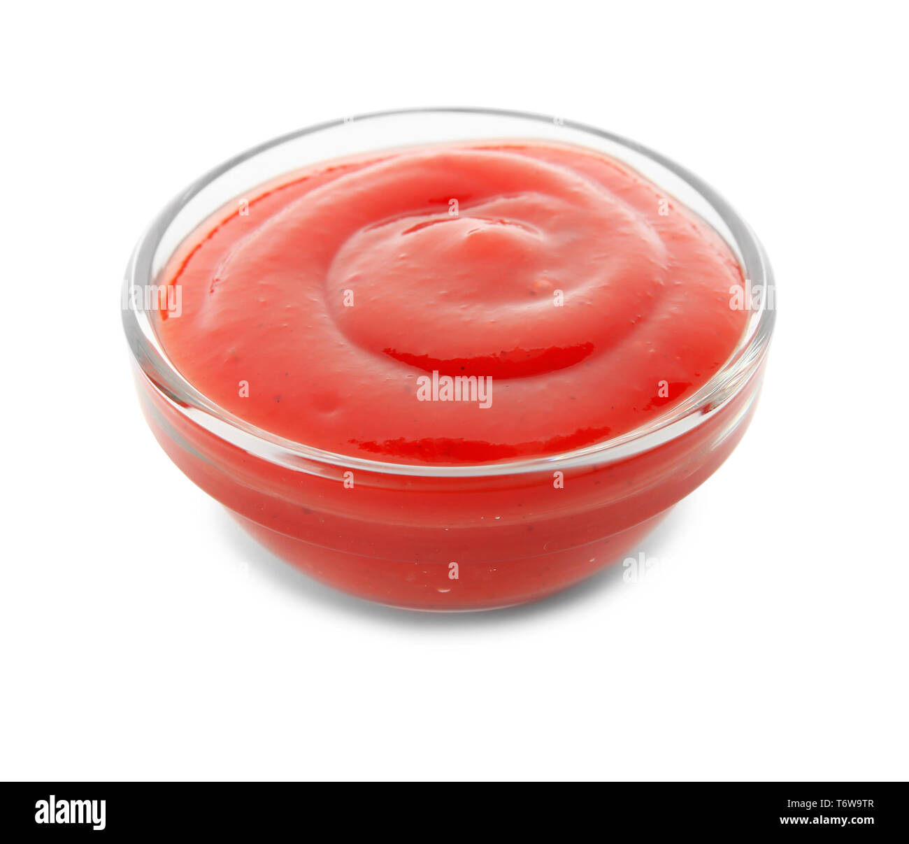 Tomato sauce in glass bowl on white background Stock Photo - Alamy