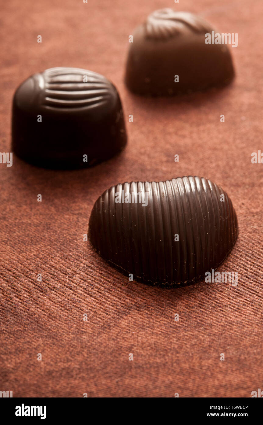 chocolate bonbons or pralines Stock Photo