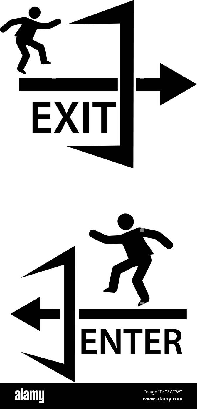 Emergency exit only sign . Creative lettering vector illustration. illustration in vector format. Stock Vector
