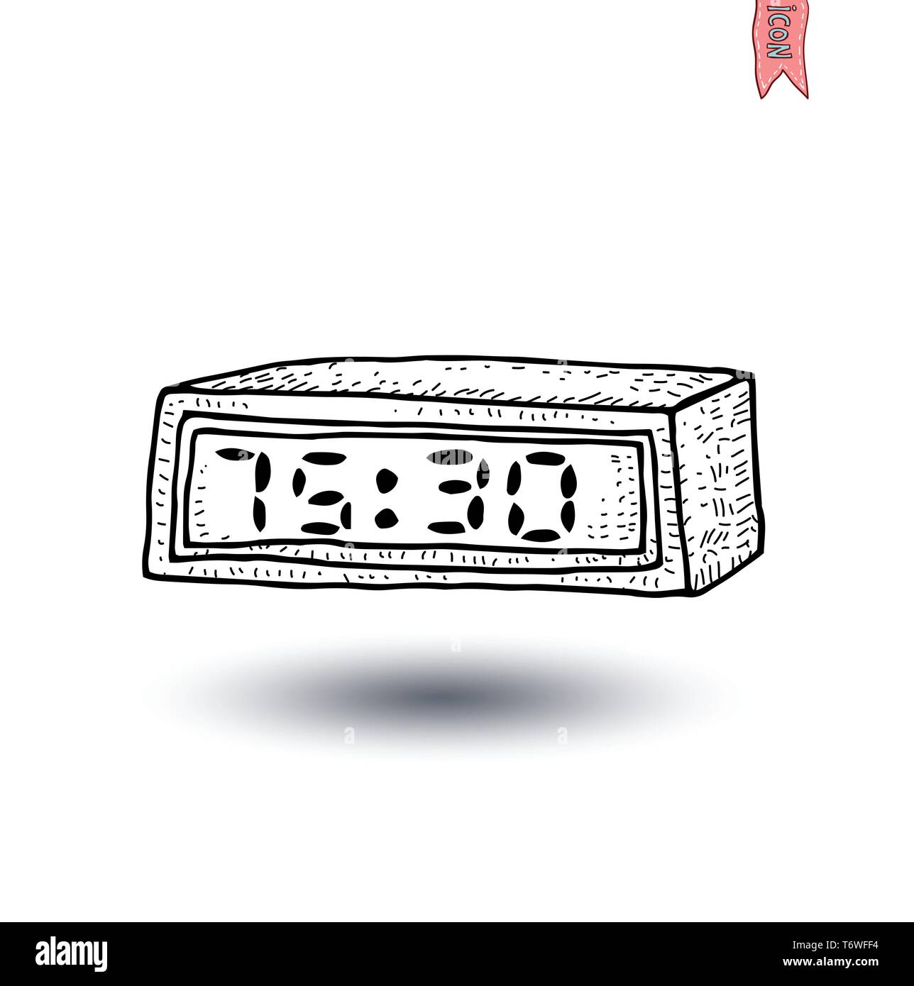 clock icon, watche, Hand drawn vector illustration. Stock Vector