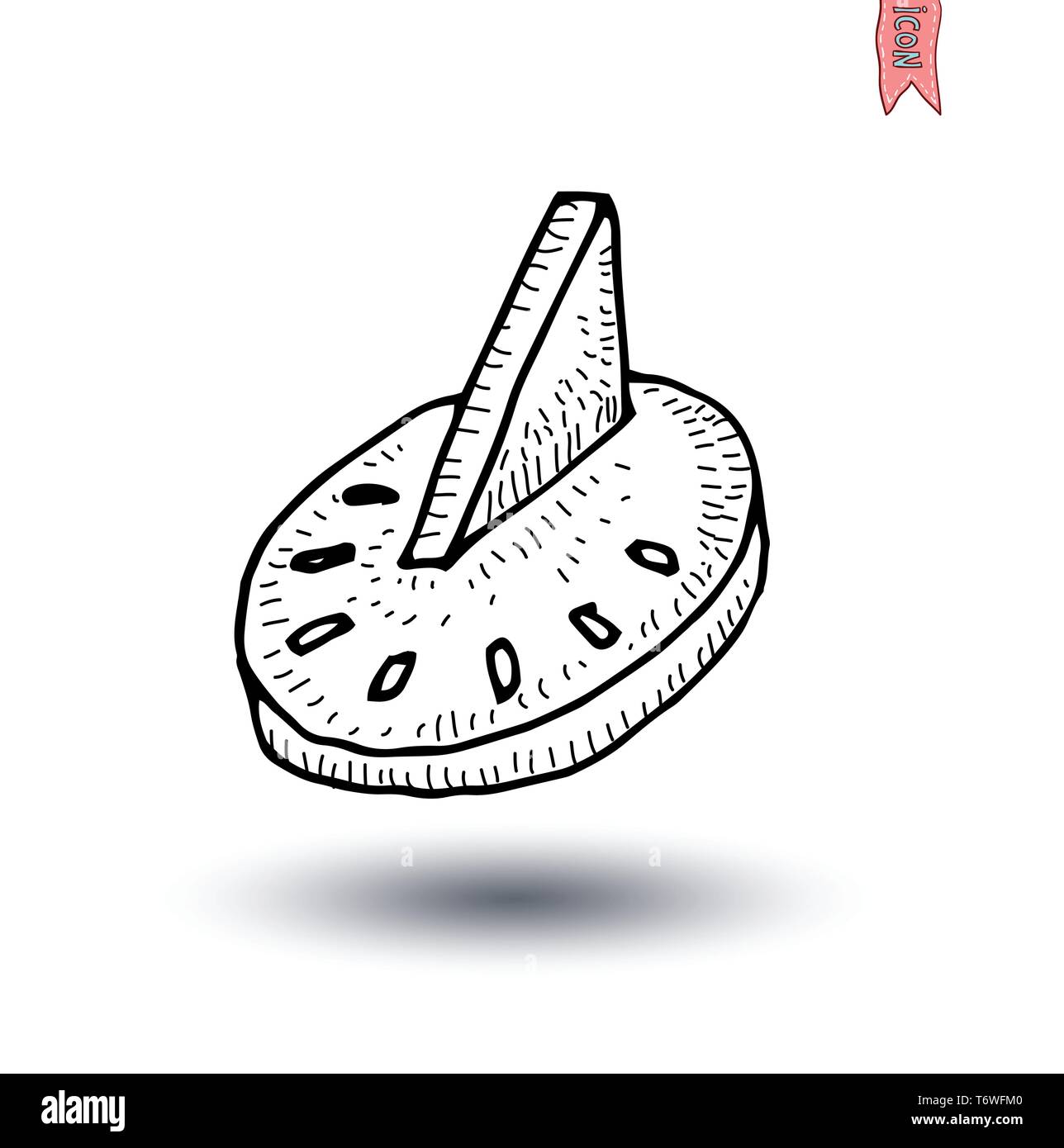 clock icon, watche, Hand drawn vector illustration. Stock Vector