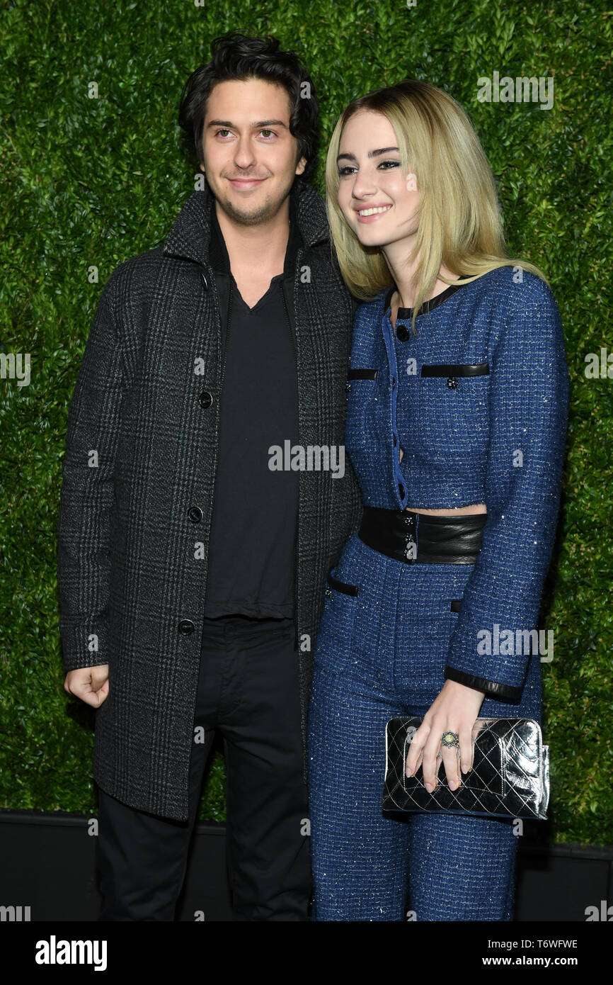 Nat Wolff and Grace Van Patten arrive for the 14th Annual Tribeca Film Festival Artists Dinner hosted by Chanel at Balthazar restaurant on April 29, 2 Stock Photo