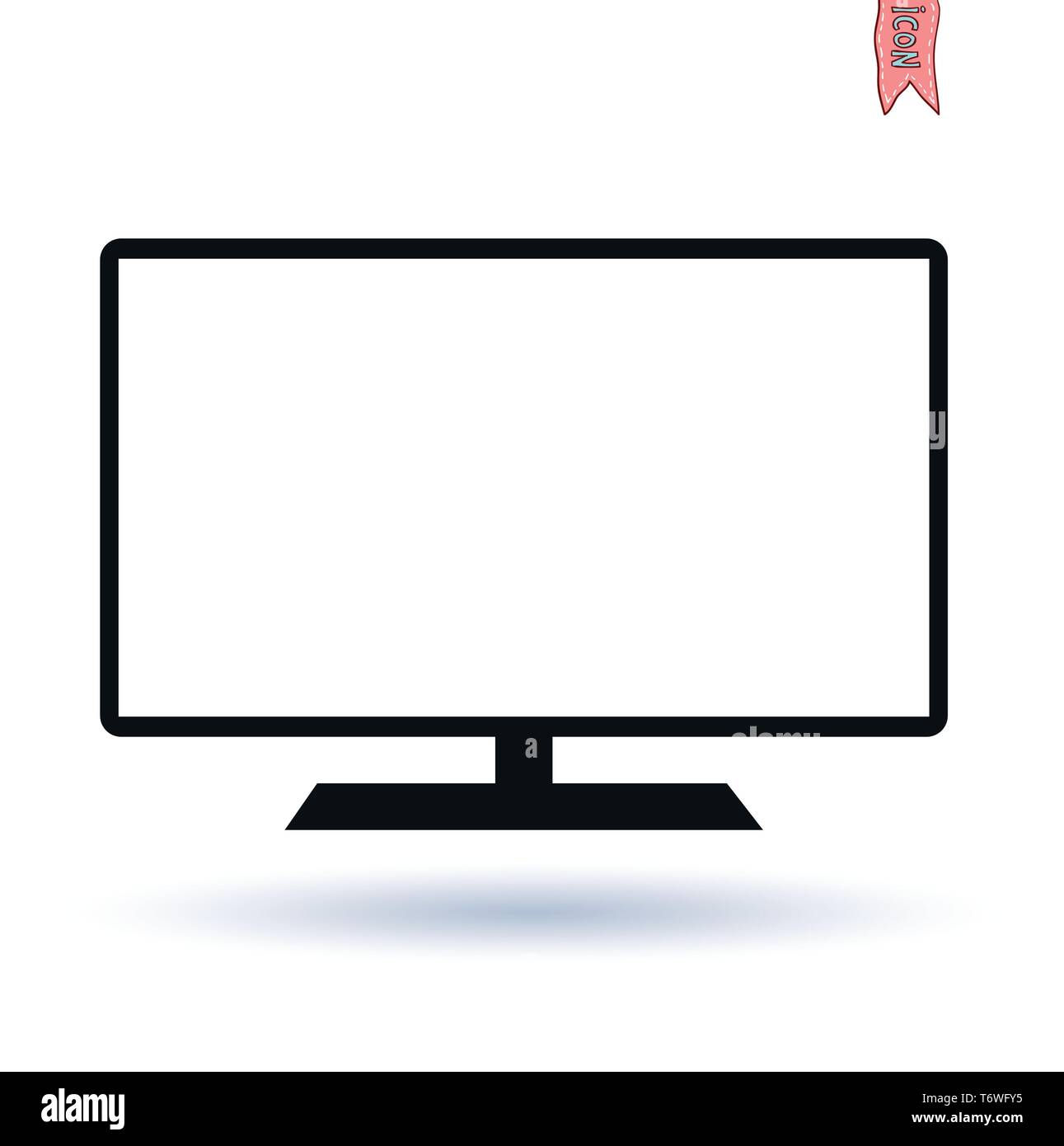 Simple line drawing computer screen Stock Vector Images - Alamy