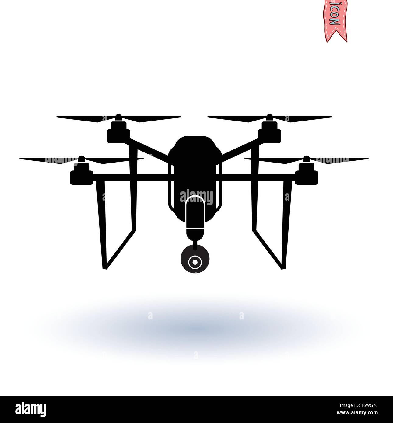 Drone with Camera icon, Vector. Stock Vector