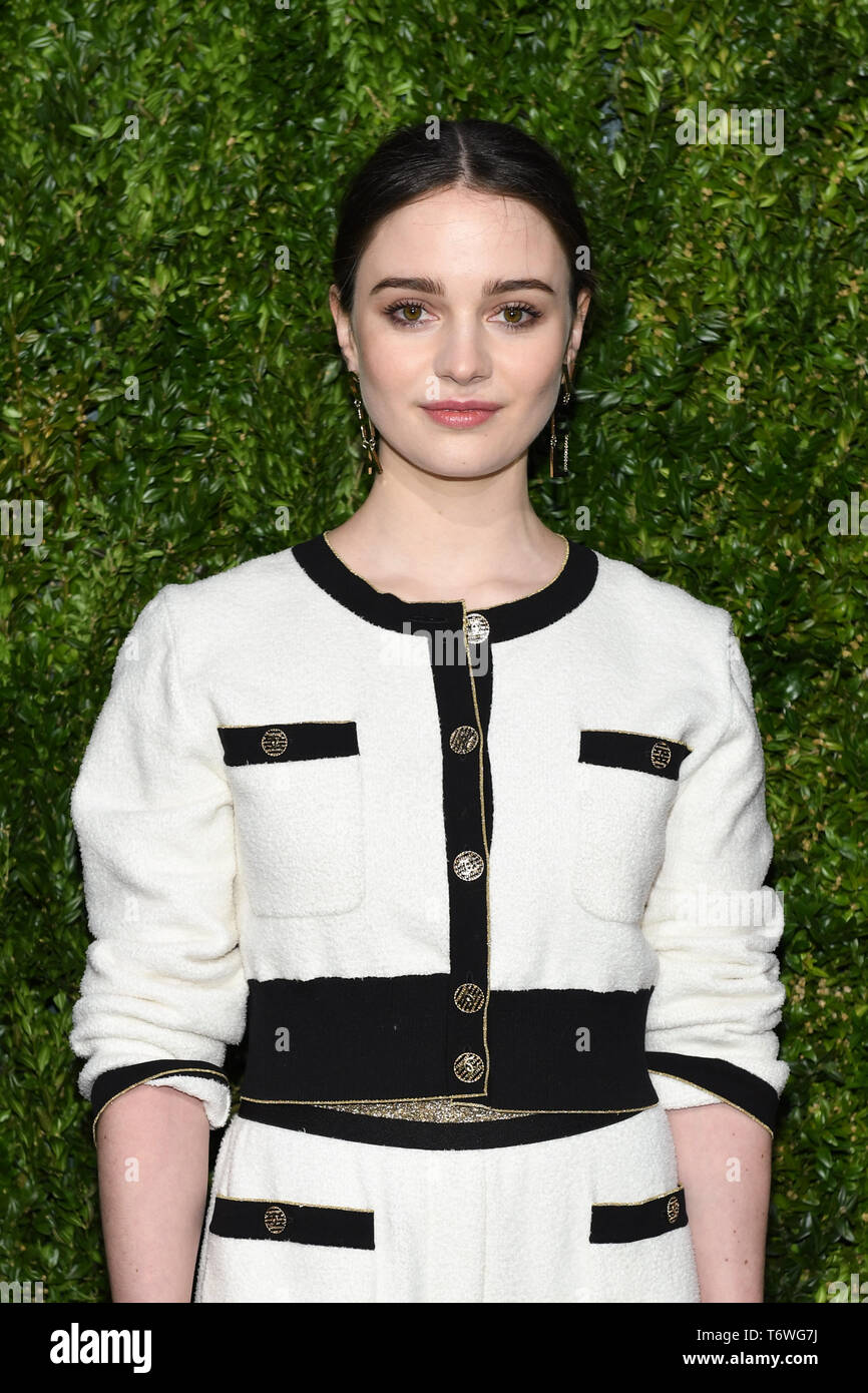 Aisling Franciosi arrives for the 14th Annual Tribeca Film Festival Artists Dinner hosted by Chanel at Balthazar restaurant on April 29, 2019 in New Y Stock Photo