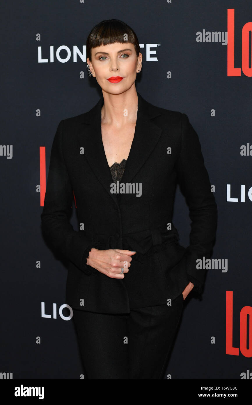 Charlize Theron attends the premiere of 'Long Shot' at AMC Lincoln Square Theater on April 30, 2019 in New York City. Stock Photo