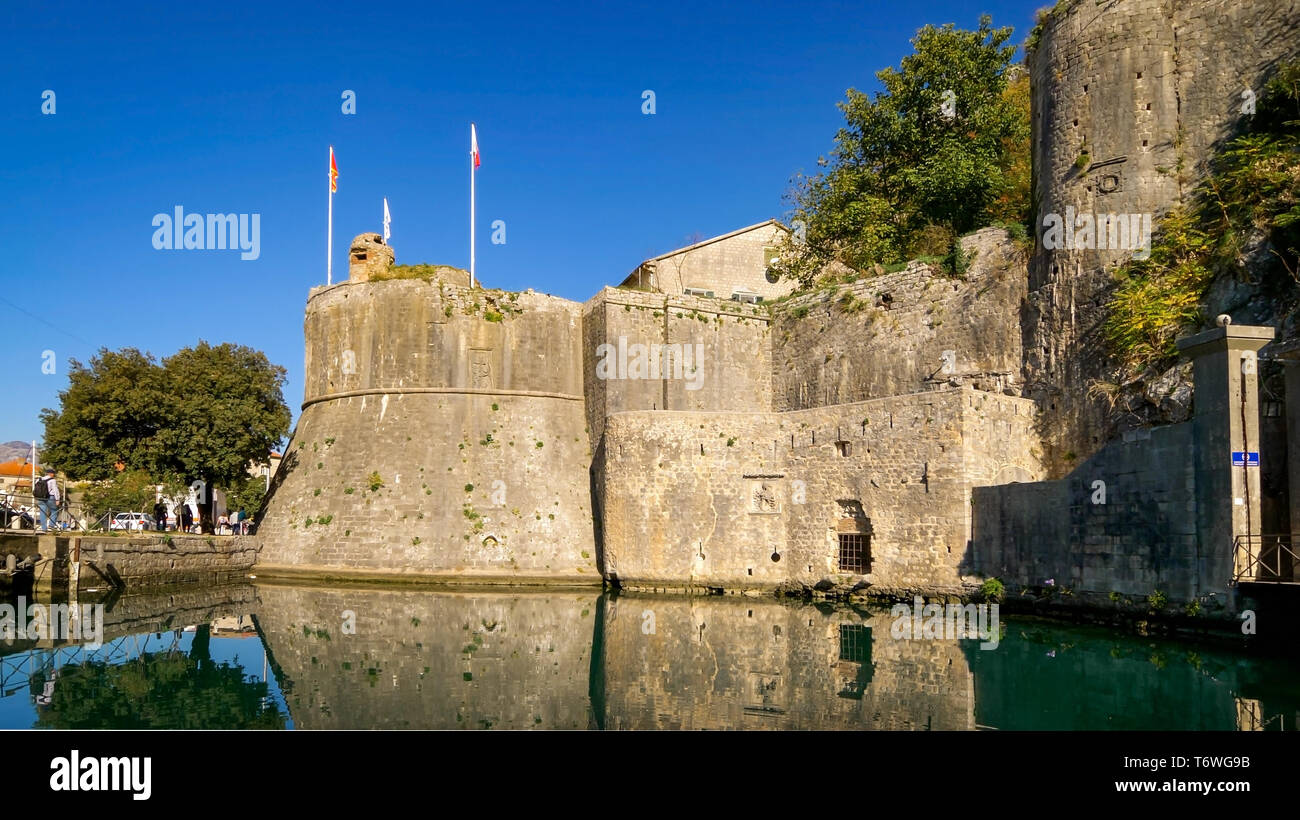 Guard Tower of Kotor Fortress in Montenegro Stock Photo